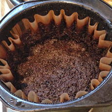 Coffee grounds for compost